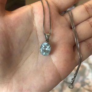 Sterling Silver Blue Topaz Necklace
